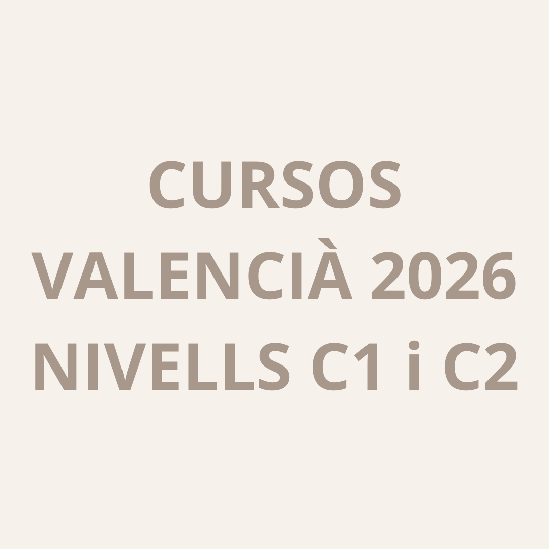 Sol·licitud matrícula cursos valencià 2026 Nivell C1/C2